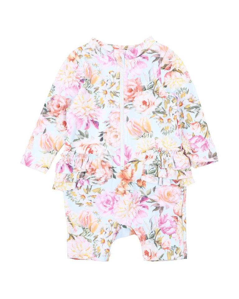 Bebe Evelyn Print LS Rash Suit Evelyn Print in Multi
