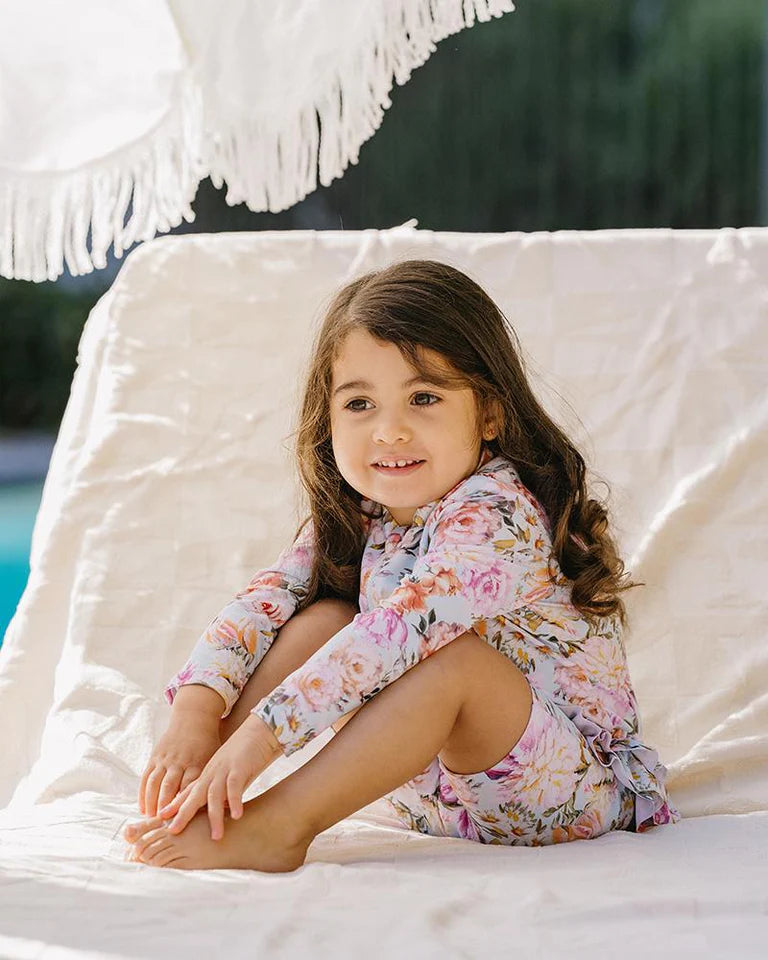 Bebe Evelyn Print LS Rash Suit Evelyn Print in Multi