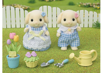 Sylvanian families blossom gardening set Flora rabbit Sister & Brother