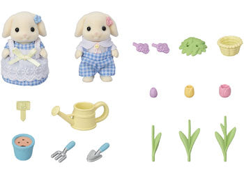 Sylvanian families blossom gardening set Flora rabbit Sister & Brother