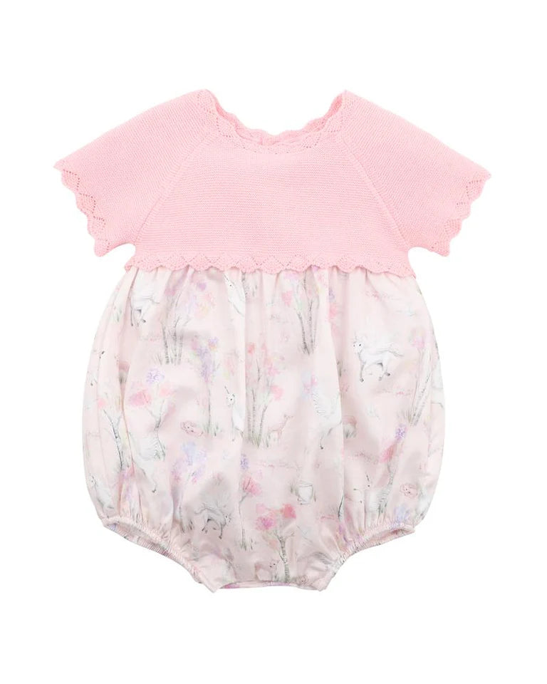 Bebe Florence Print Knitted Bodice Romper Florence Print in Multi