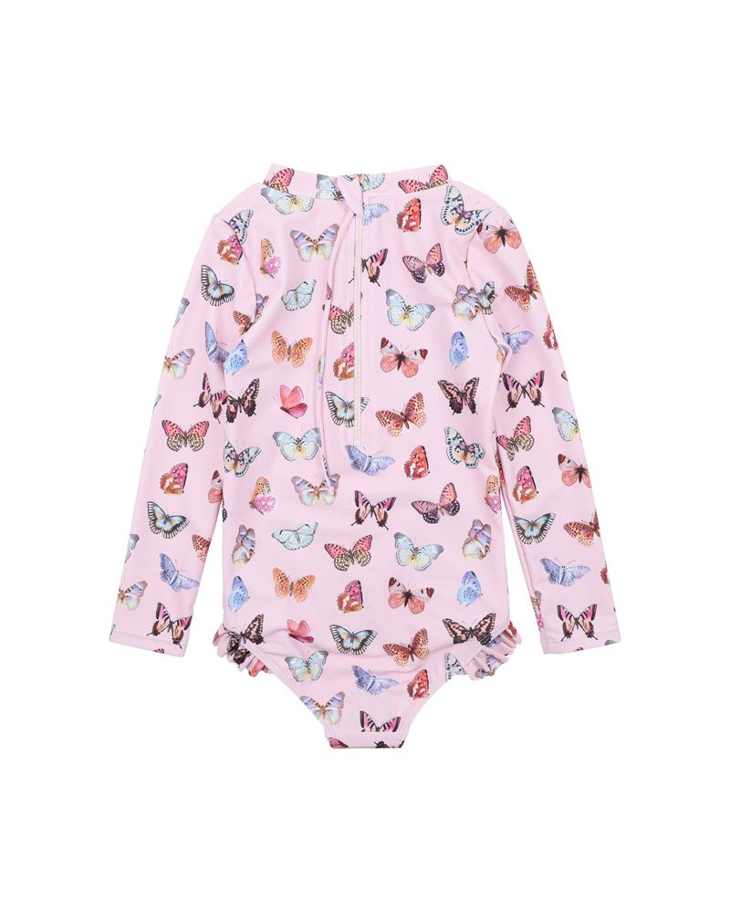 Bebe Amber LS Sunsuit swimwear in amber print