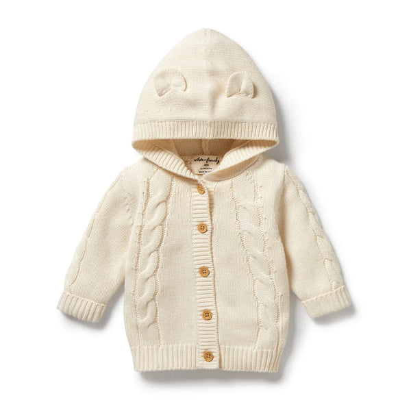 Wilson & Frenchy Ecru Knitted Cable Jacket in Cream