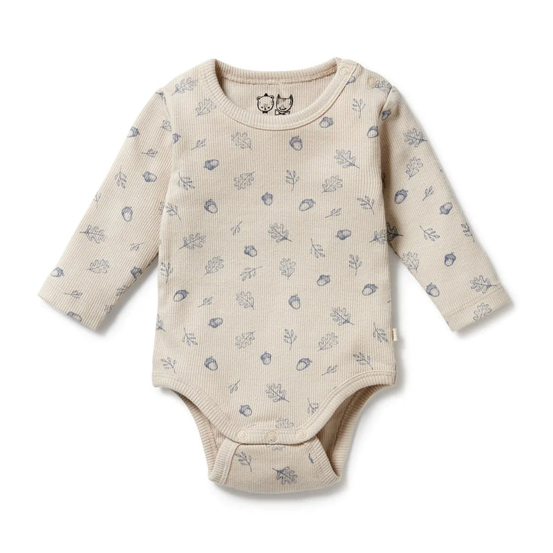 Wilson & Frenchy Falling Oak Organic Bodysuit in Multi