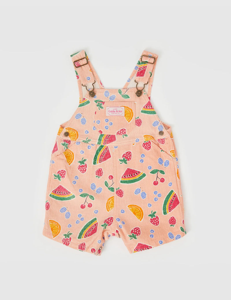 Goldie & Ace Burton fruit salad overalls peach in orange