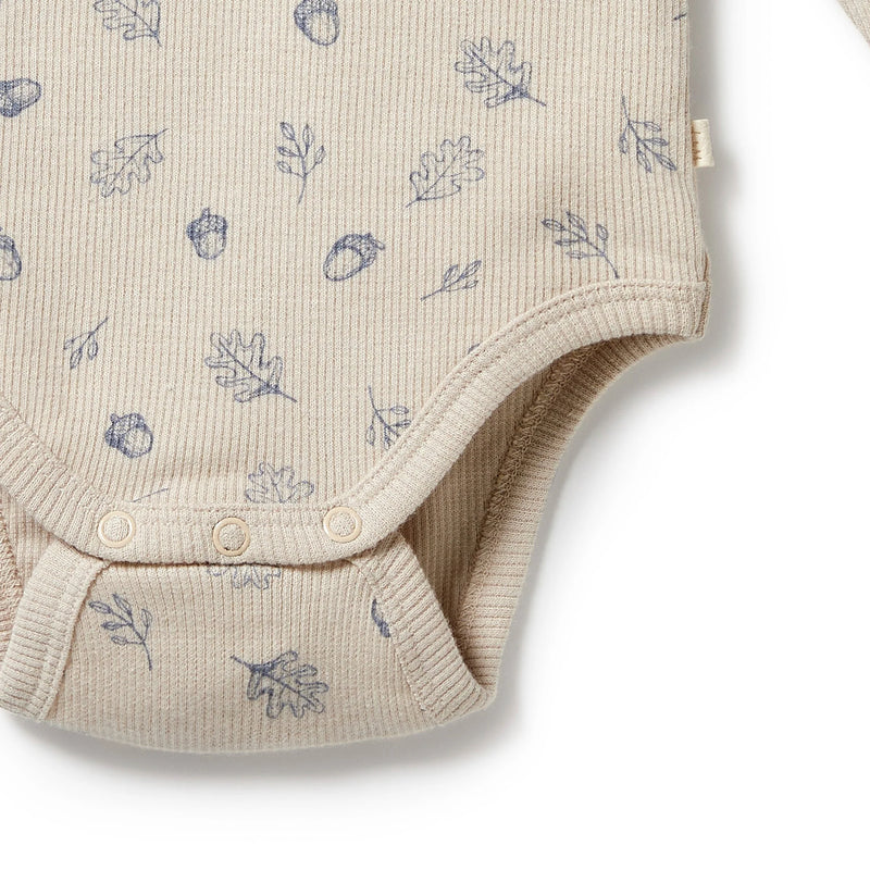 Wilson & Frenchy Falling Oak Organic Bodysuit in Multi