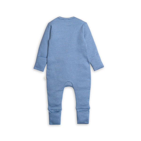 Tiny Twig long sleeve  zipsuit - Faience stripes