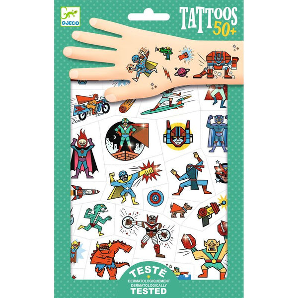 Djeco 50+ heroes vs villains tattoos