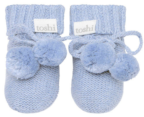 Toshi Organic Booties Marley Sea breeze in blue