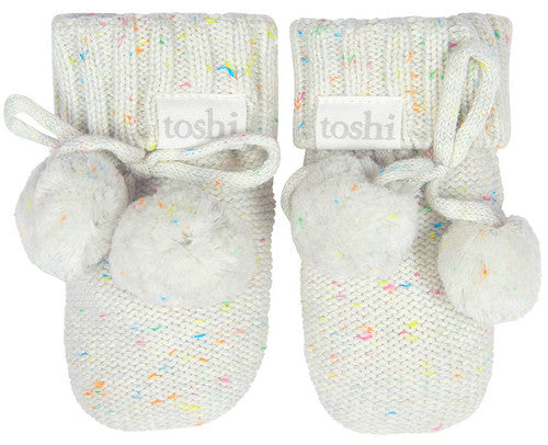 Toshi Organic Booties Marley snowflake in cream