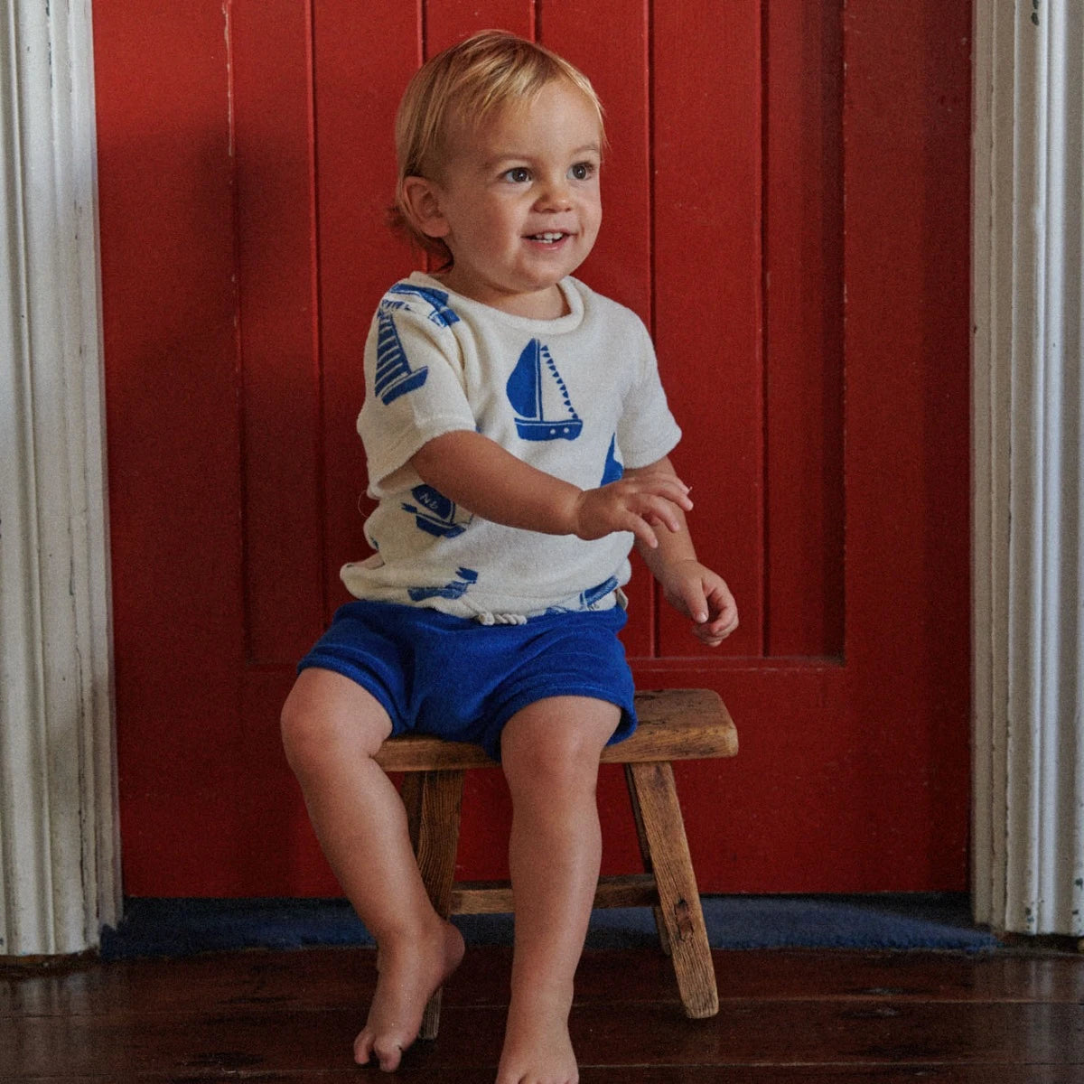 Nature Baby River tee terry in Regatta print Terry