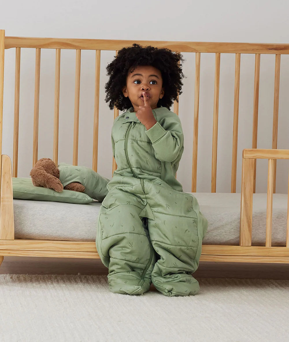 Ergopouch sleep suit bag in willow green 2.5 Tog