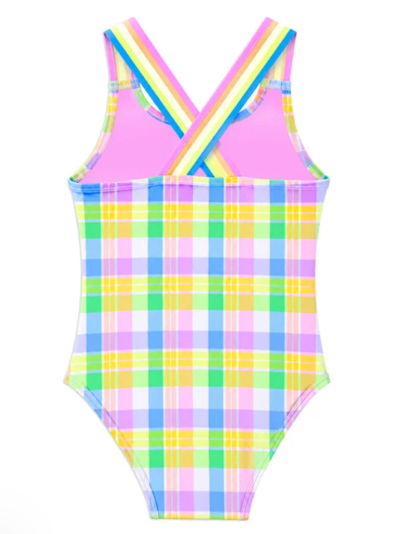 Milky carnival check swimsuit