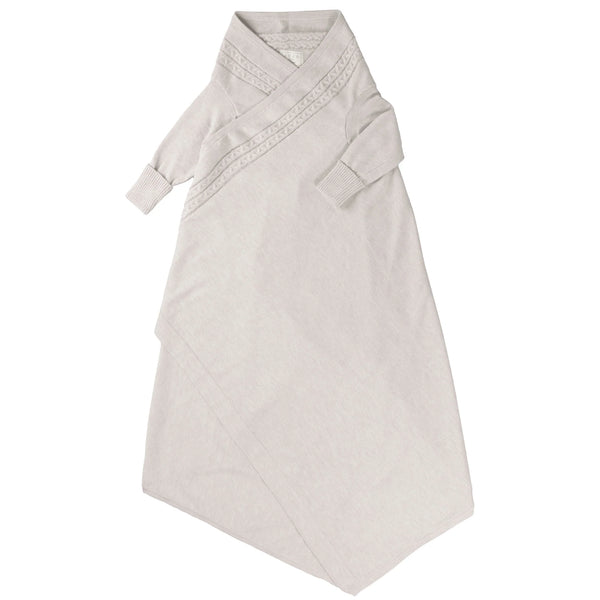 Jujo Baby cable edge knitted shwrap milk in cream