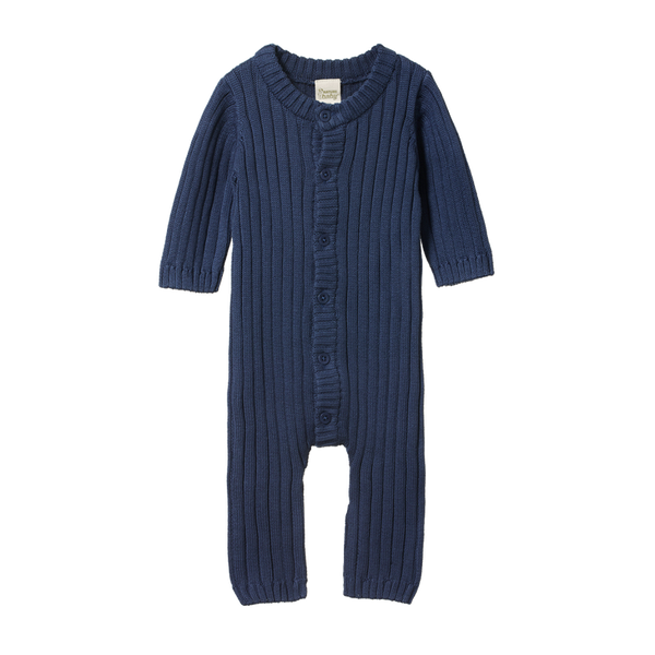 Nature Baby Lou suit cotton knit in vintage indigo