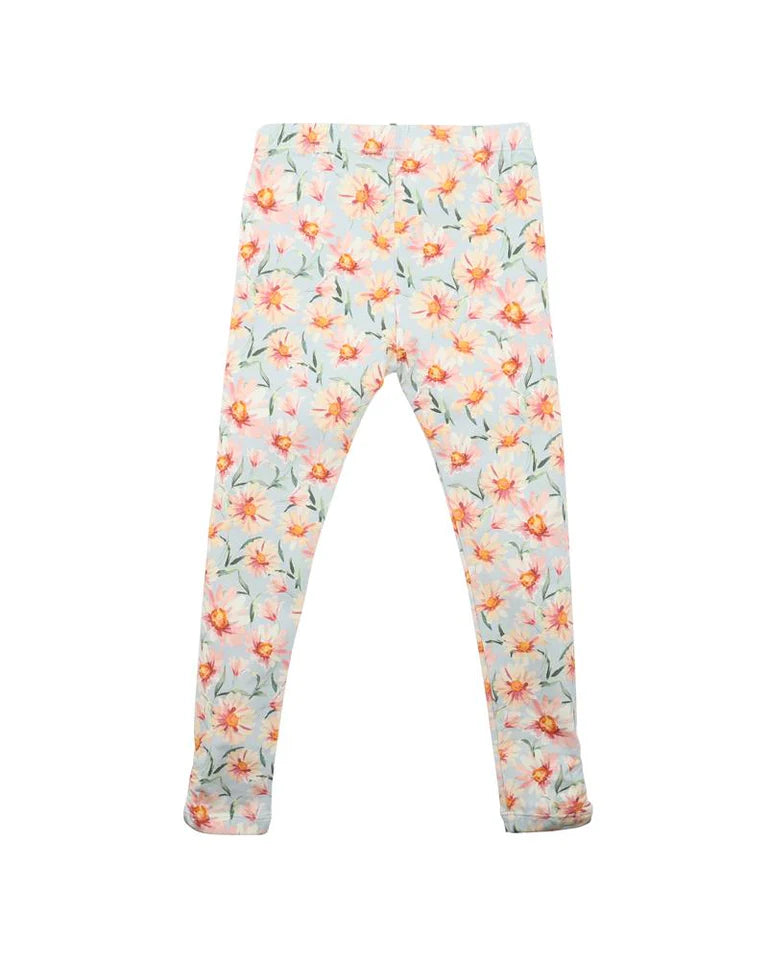 Fox & Finch Daisy print leggings blue daisy in blue