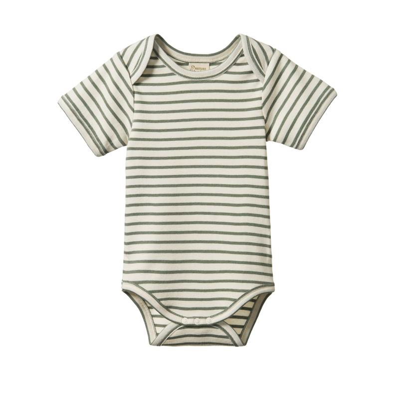 Nature Baby Short Sleeve Bodysuit Nettle Sailor Stripe in Multi