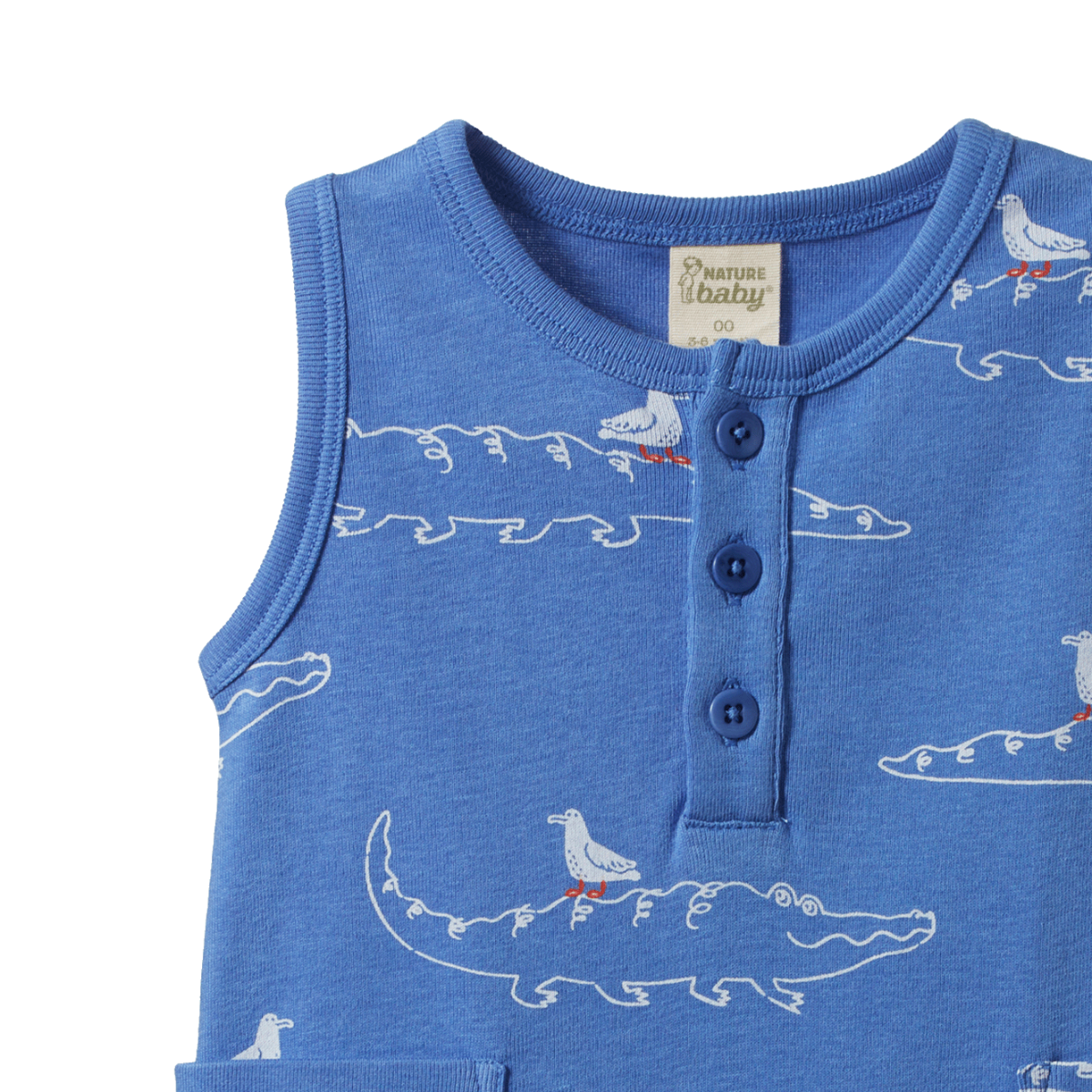 Nature Baby Camper Suit Curious Crocodile Reef Print in Multi