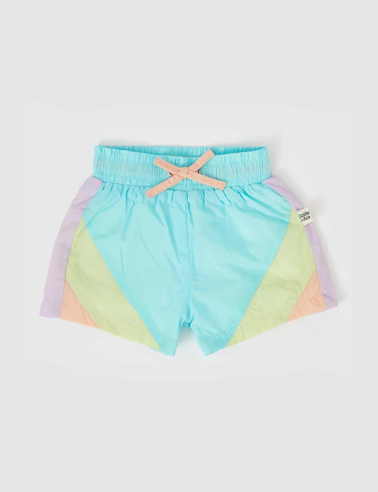 Goldie & Ace Retro Lightweight Sporty Shorts Lagoon Multi in Blue