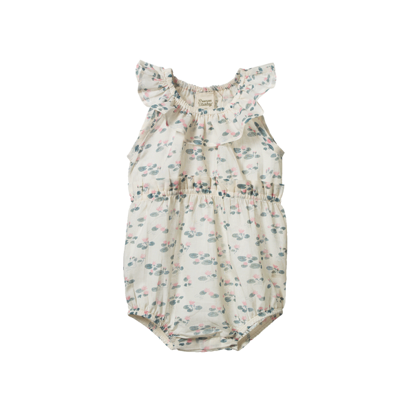 Nature Baby Waterlilies print plum suit