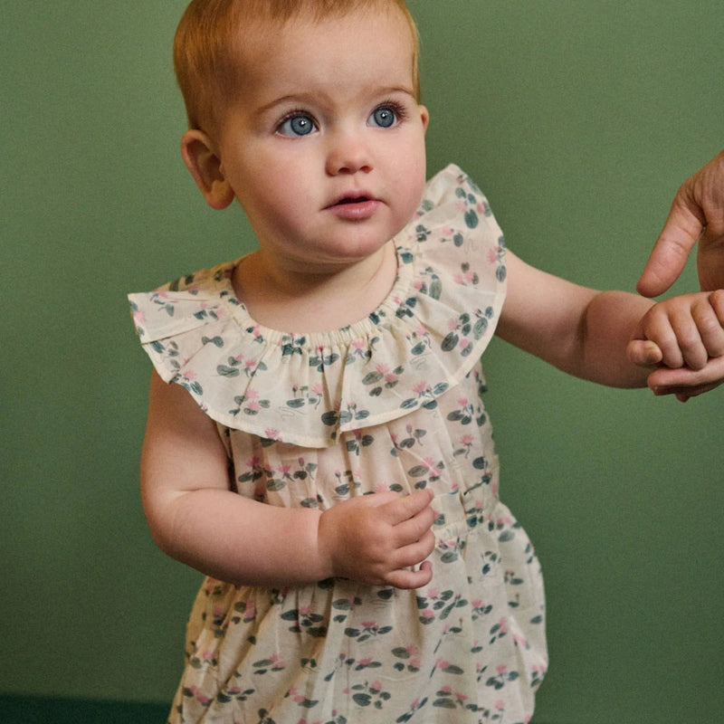 Nature Baby Waterlilies print plum suit