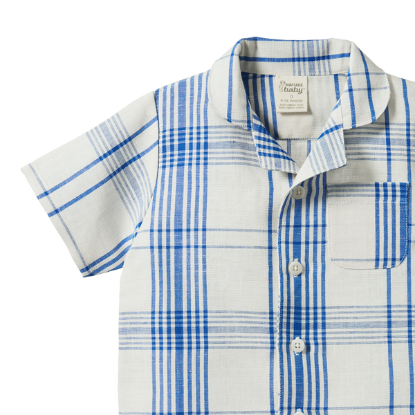 Nature Baby Clyde check linen guthrie shirt