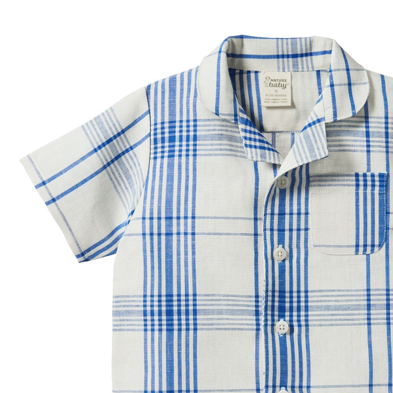 Nature Baby Clyde check linen guthrie shirt
