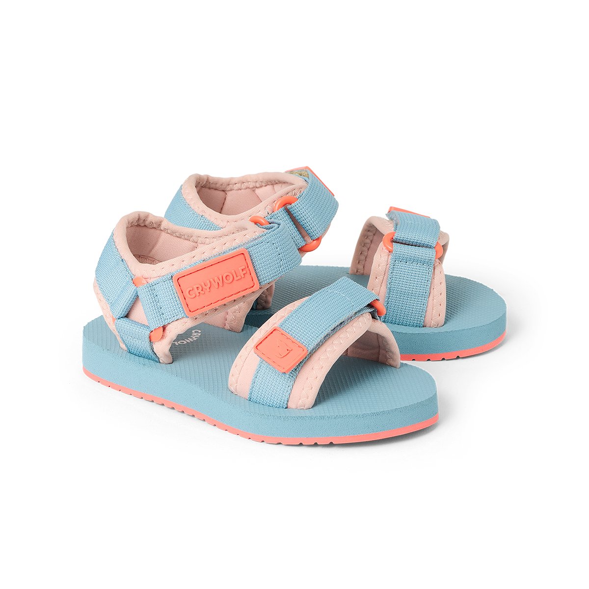 Crywolf beach sandal paradise in blue and orange