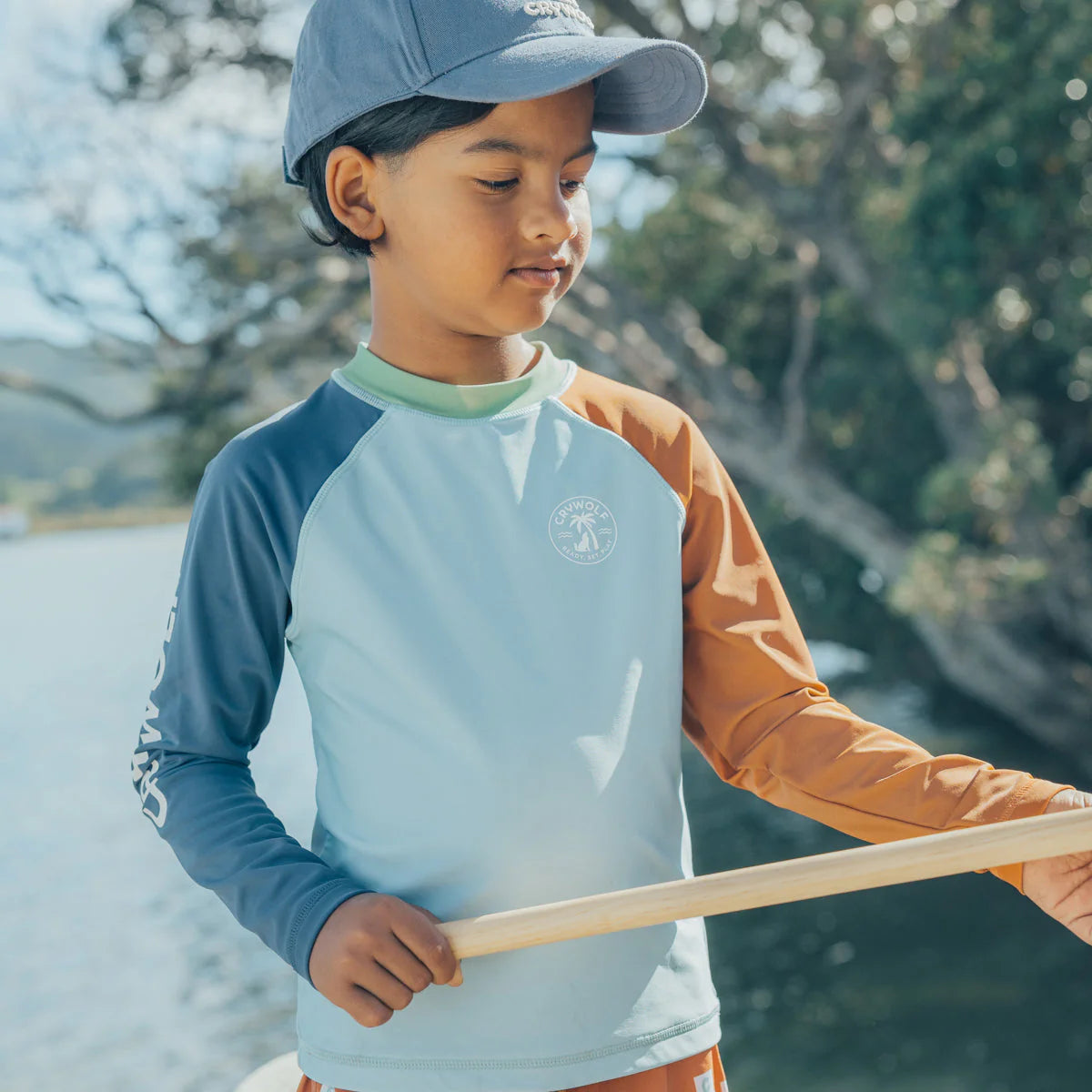 Crywolf rash vest ocean colour block