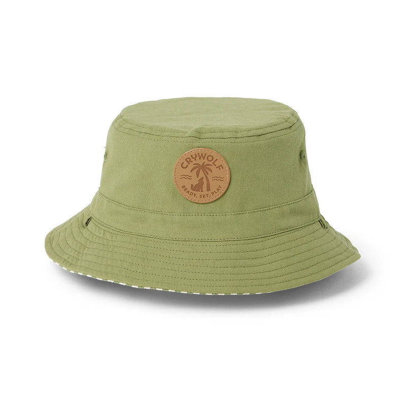 Crywolf reversible bucket hat in coastal stripe