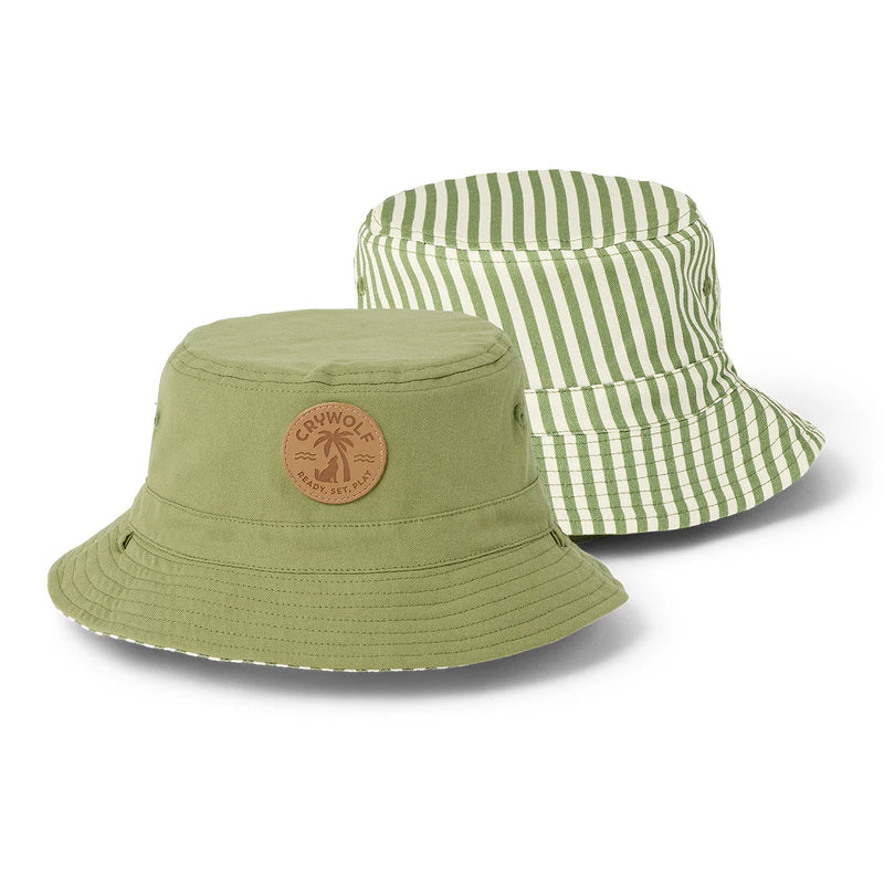 Crywolf reversible bucket hat in coastal stripe