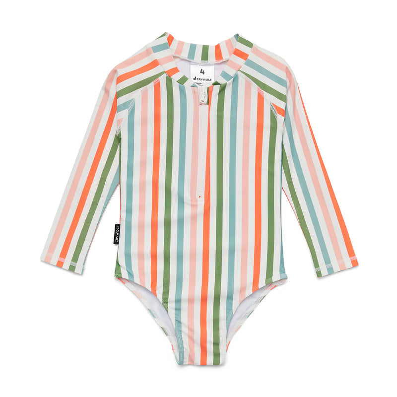 Crywolf long sleeve swimsuit summer stripe