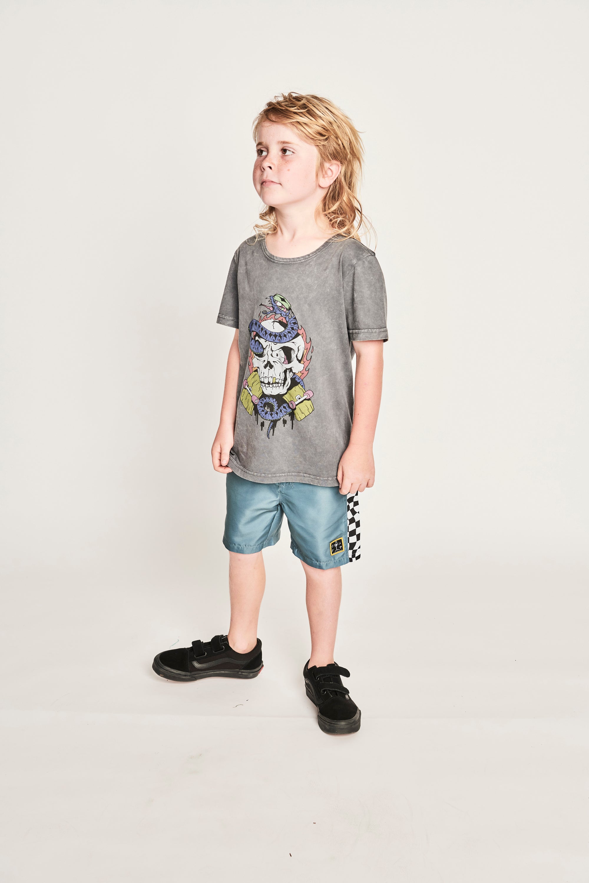 Munster Sk8nake SS Tee Mineral Grey in Grey