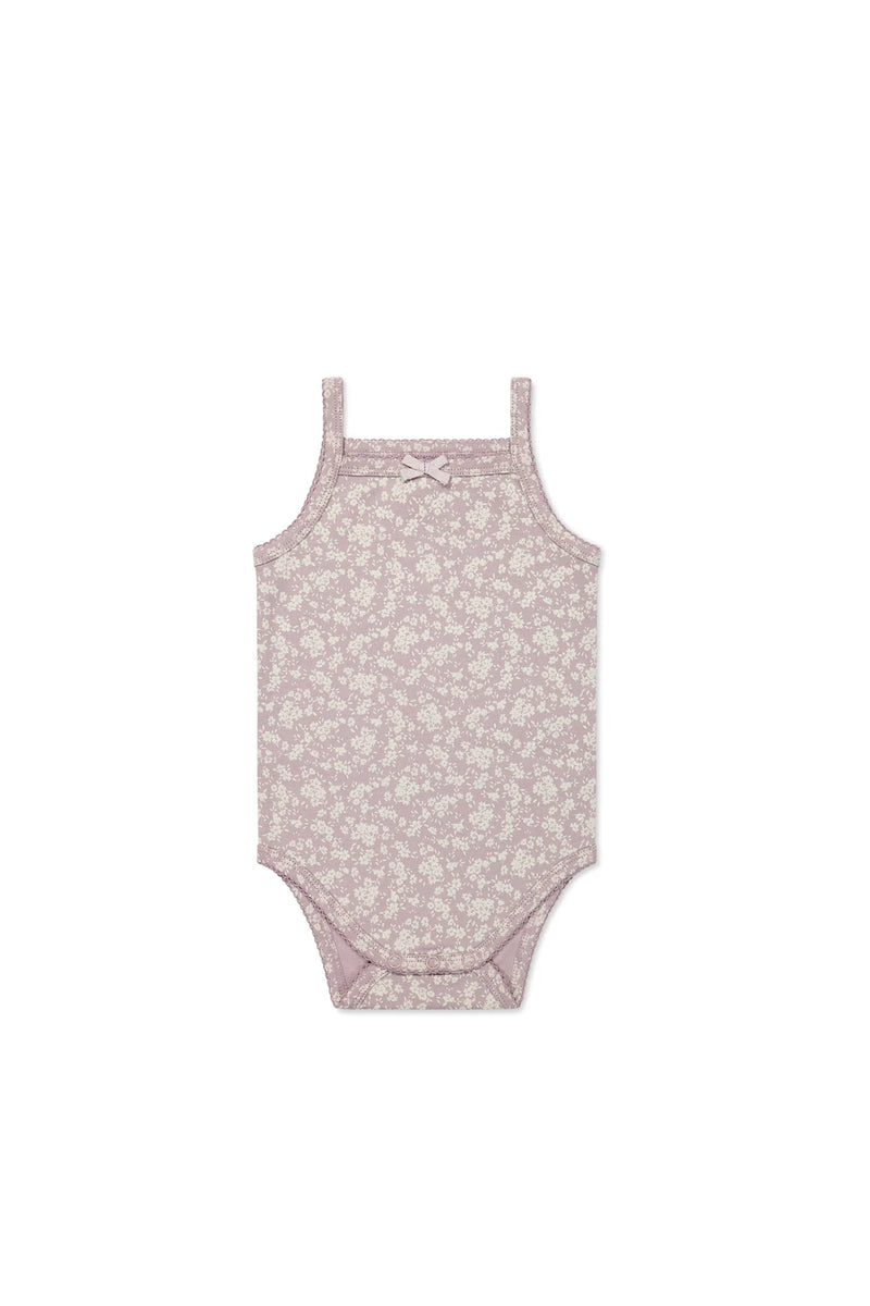 Jamie Kay organic Cotton Bridget singlet bodysuit Sadie Luna Floral in purple