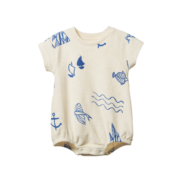 Nature Baby Juno romper Atlantic print in terry