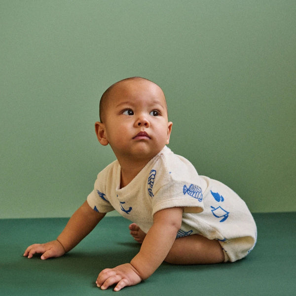 Nature Baby Juno romper Atlantic print in terry