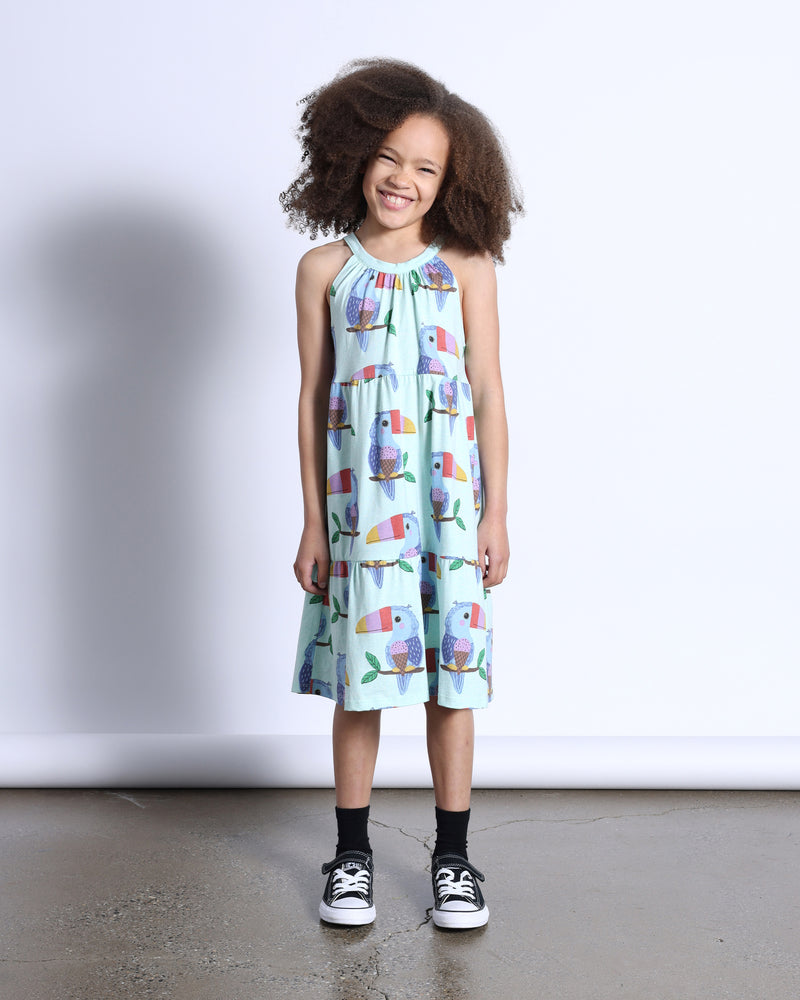 Minti Icecream Toucan Dress Mint Marle in green