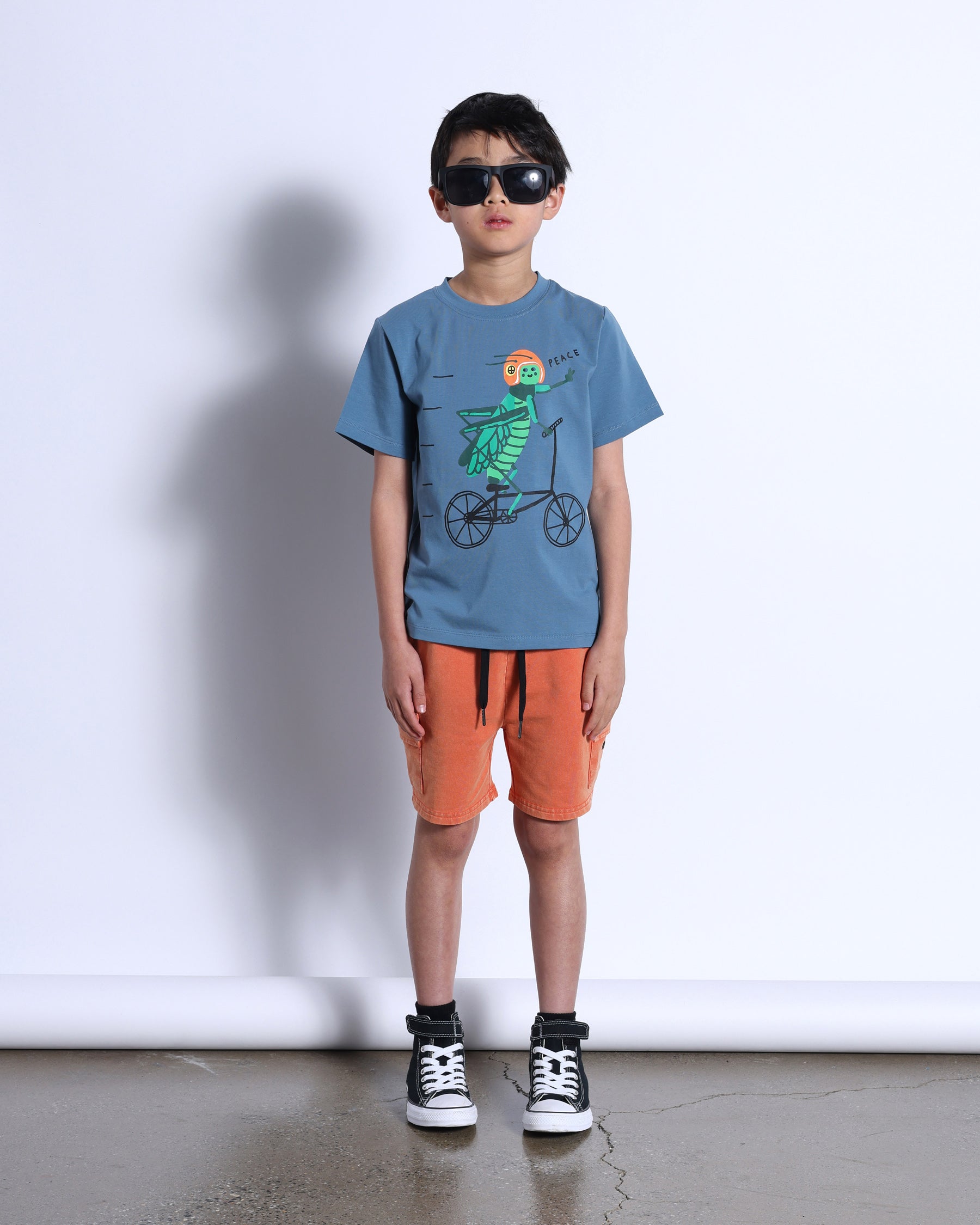 Minti Cycling Cricket Tee Steel in blue