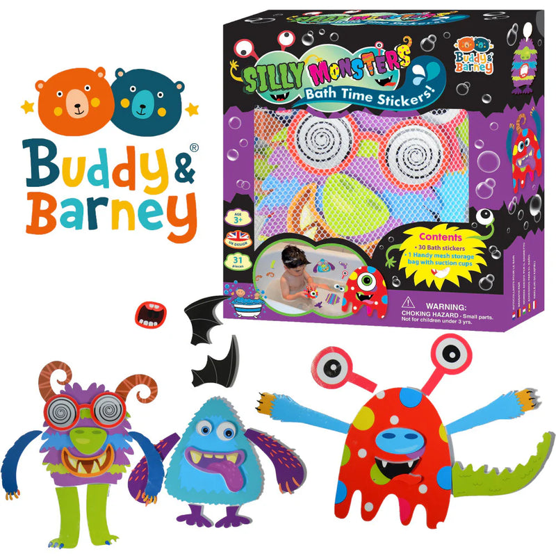 Buddy & Barney Bath time Stickers - silly monsters