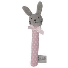 ES Kids Bunny Rattle Small - Pink Beige Spot