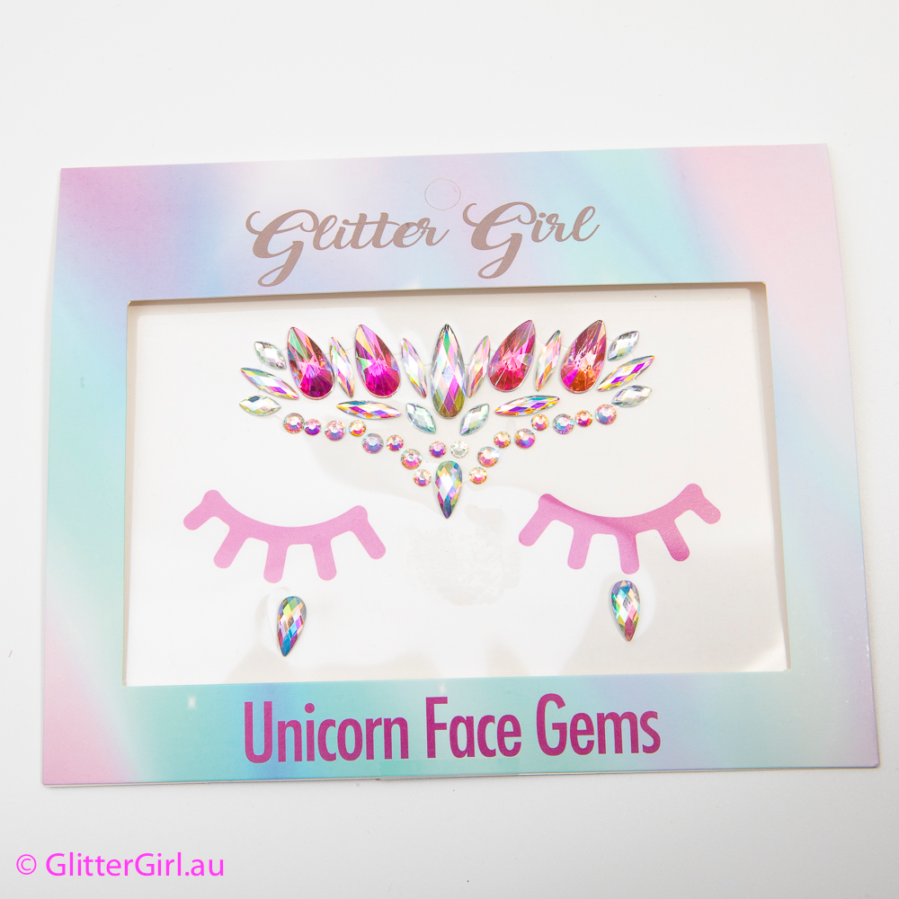 Glitter Girl Unicorn Face Gems - Assorted Styles