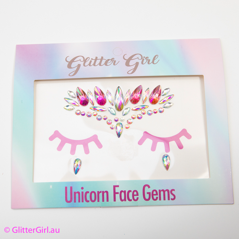 Glitter Girl Unicorn Face Gems - Assorted Styles