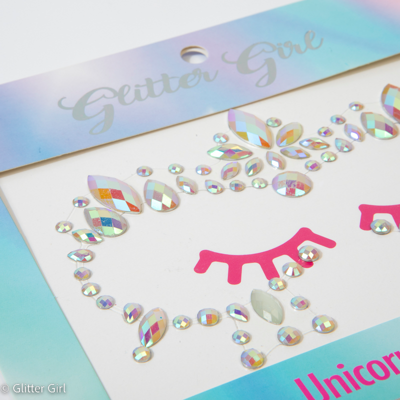 Glitter Girl Unicorn Face Gems - Assorted Styles