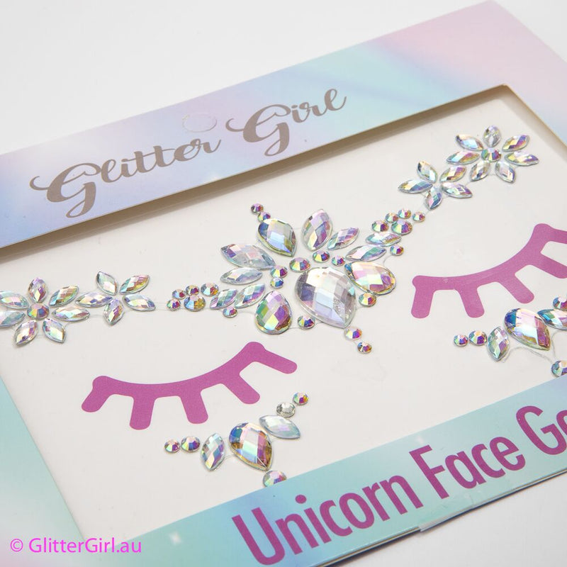 Glitter Girl Unicorn Face Gems - Assorted Styles