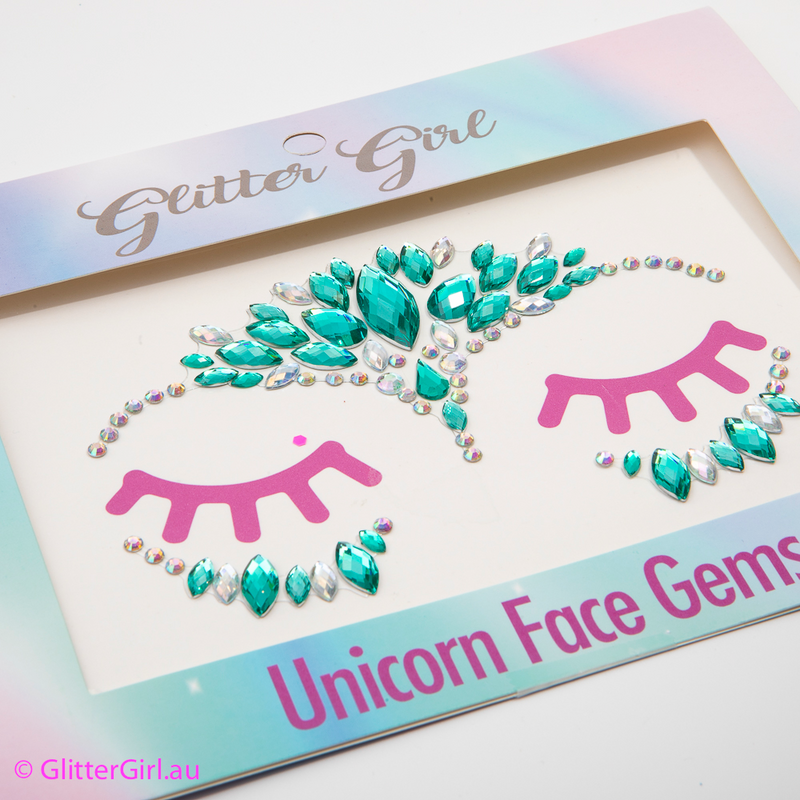 Glitter Girl Unicorn Face Gems - Assorted Styles