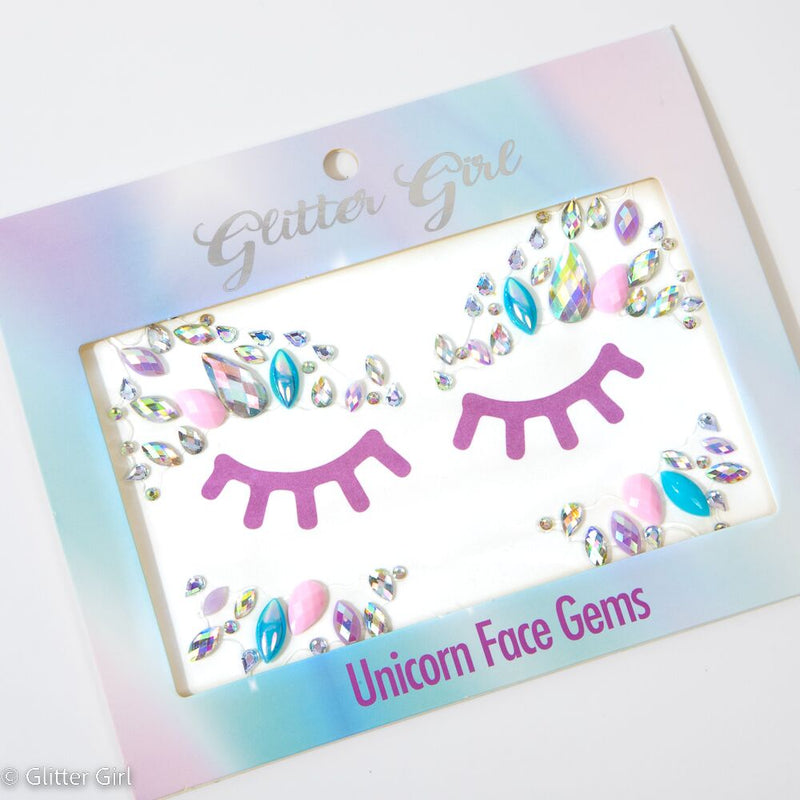 Glitter Girl Unicorn Face Gems - Assorted Styles