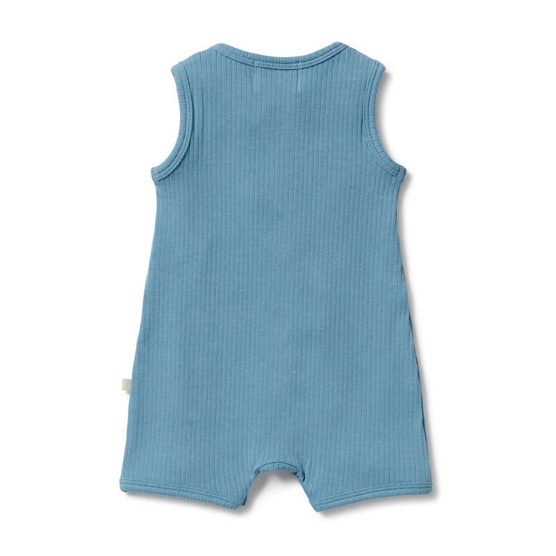 Wilson & Frenchy Organic Rib Growsuit in Sky Blue