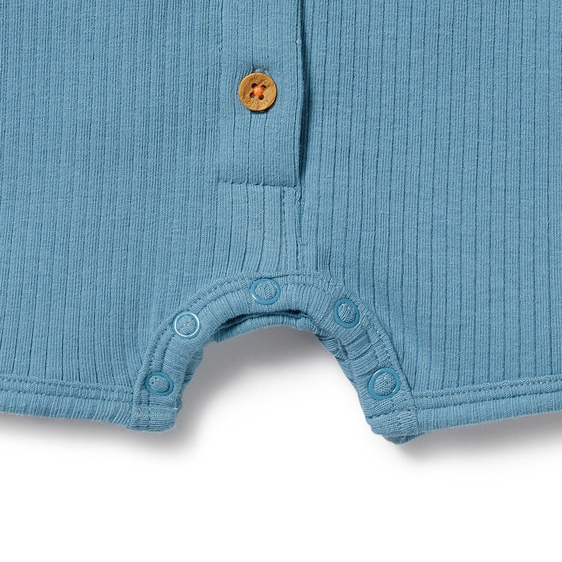 Wilson & Frenchy Organic Rib Growsuit in Sky Blue