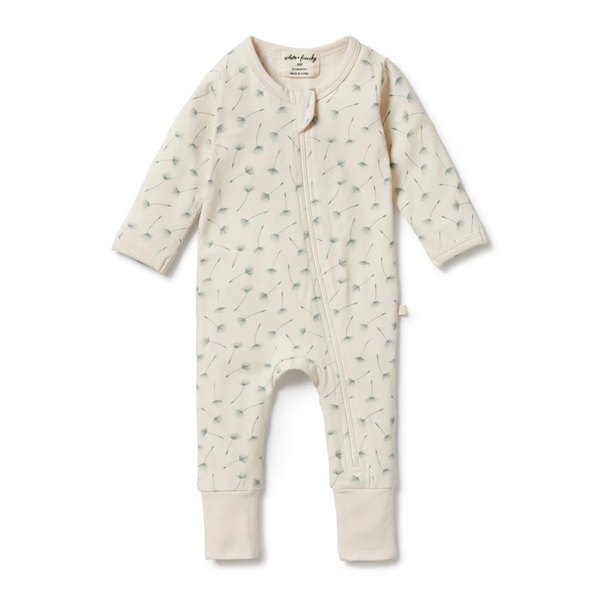 Wilson & Frenchy Organic Zipsuit with Feet - Float Away Print in Multi