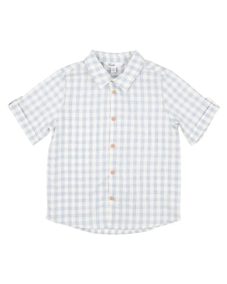 Bebe Harry Check Shirt Blue Check in Multi